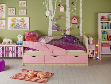Кровать в детскую Дельфин, Розовый глянец 80х180 в Заводоуковске