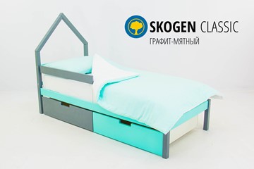 Детская кровать-домик мини Skogen графит-мятный в Заводоуковске