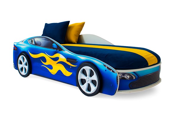 Кровать-машина детская Бондимобиль синий в Заводоуковске - изображение