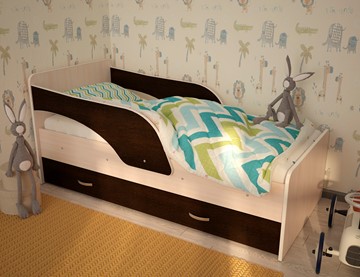 1-спальная детская кровать Максимка, корпус Млечный дуб, фасад Венге в Заводоуковске