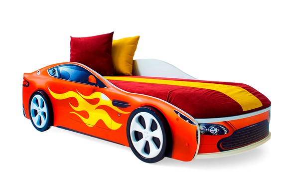 Кровать-машина в детскую Бондимобиль красный в Заводоуковске - изображение