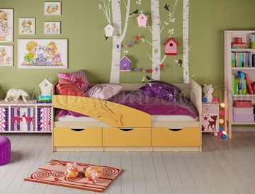 Детская кровать Дельфин, Желтый матовый 80х200 в Заводоуковске