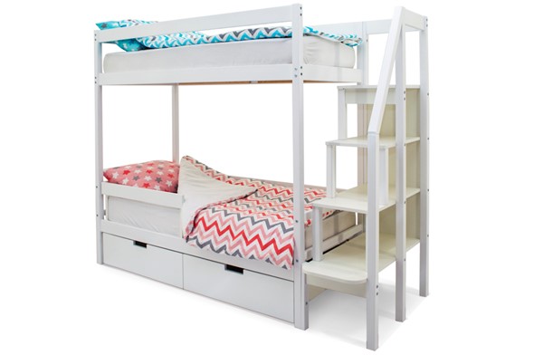Двухэтажная кровать Svogen белый в Тобольске - изображение