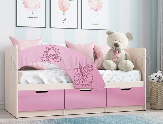 Детская кровать Юниор-3, Розовый металлик в Тюмени - изображение