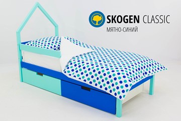 Детская кровать-домик мини Skogen мятно-синий в Заводоуковске - предосмотр