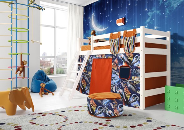 Кровать-чердак в детскую Соня, Вариант 6 Белый в Заводоуковске - изображение