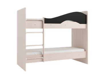 Детская  двухъярусная кровать Мая с 2 ящиками на щитах, корпус Млечный дуб, фасад Венге в Тобольске - предосмотр 3