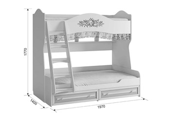 Двухэтажная кровать Алиса (1974х1404х1765) в Заводоуковске - предосмотр 4