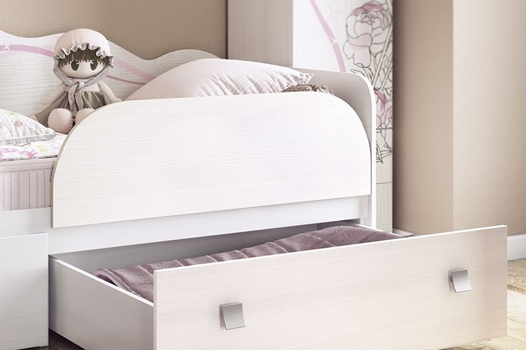 Кроватка Фэнтези с ящиками, белый рамух в Заводоуковске - изображение 2