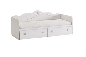 Кроватка Фэнтези с ящиками, белый рамух в Тюмени - предосмотр