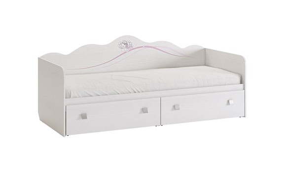 Кроватка Фэнтези с ящиками, белый рамух в Заводоуковске - изображение