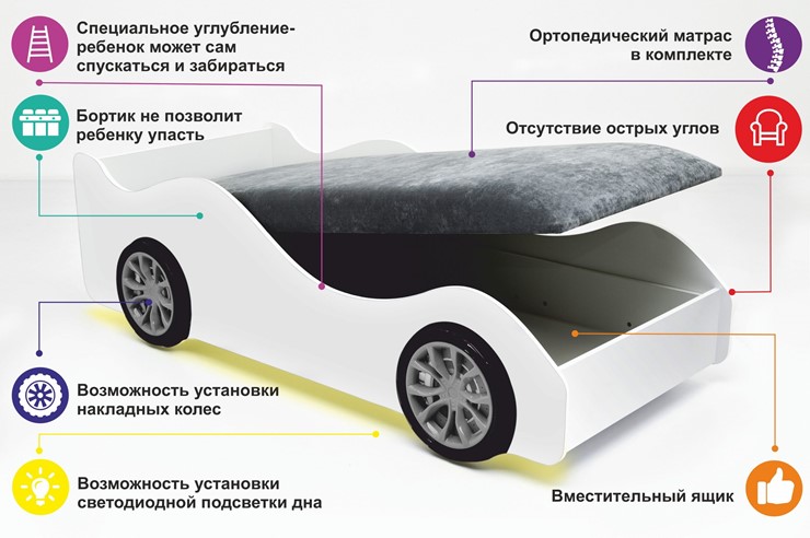 Кровать-машина с подъемным механизмом Феррари в Заводоуковске - изображение 1