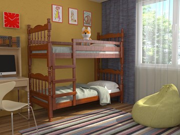 Детская кровать Соня двухъярусная (Орех) в Заводоуковске - предосмотр 1