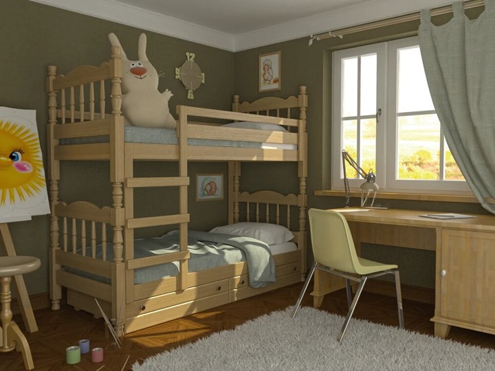 Кровать в детскую Соня двухъярусная (Сосна) в Заводоуковске - изображение 1