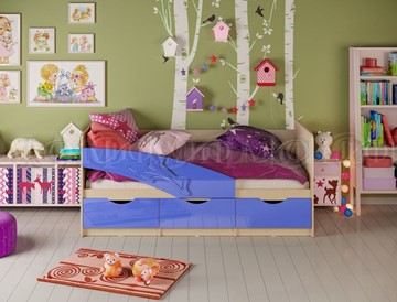 Кровать в детскую Дельфин, Синий глянец 80х180 в Заводоуковске