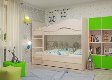 Детская двухъярусная кровать Мая на щитах, цвет Млечный дуб в Заводоуковске - предосмотр 2