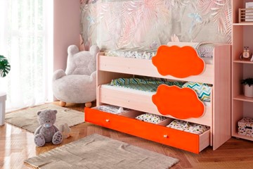 Кровать 2-ярусная Соник 1.6 с ящиком, Оранжевый в Ишиме