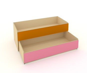 Кровать детская 2-х уровневая КД-2, Беж + Оранжевый + Розовый в Тюмени