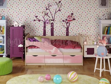 Детская кровать Миф Дельфин-1, Розовый глянец 80х160 в Заводоуковске
