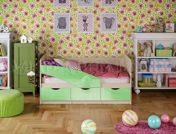 Детская кровать Бабочки 800*1600, Салатовый глянец в Заводоуковске