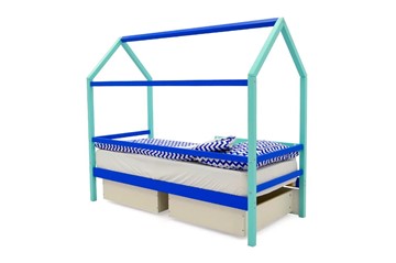 Детская кровать-домик Svogen синий-мятный в Тюмени - предосмотр 4