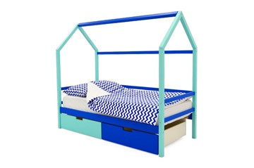 Детская кровать-домик Svogen синий-мятный в Тюмени - предосмотр 3