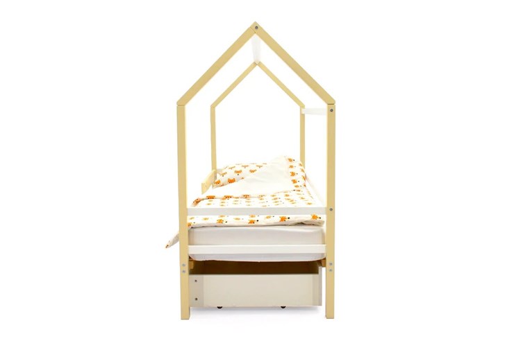 Кровать-домик в детскую Svogen бежево-белый в Заводоуковске - изображение 5