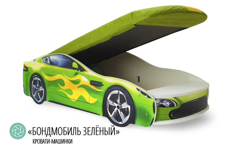 Детская кровать-машина Бондимобиль зеленый в Заводоуковске - изображение 1