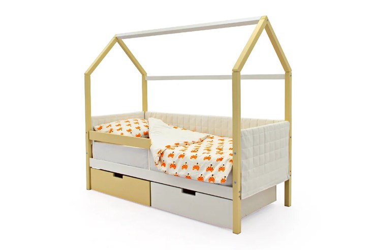 Кровать-домик в детскую «Svogen бежево-белый» мягкая в Заводоуковске - изображение 4