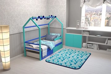 Детская кровать-домик Svogen синий-мятный в Тюмени - предосмотр 6