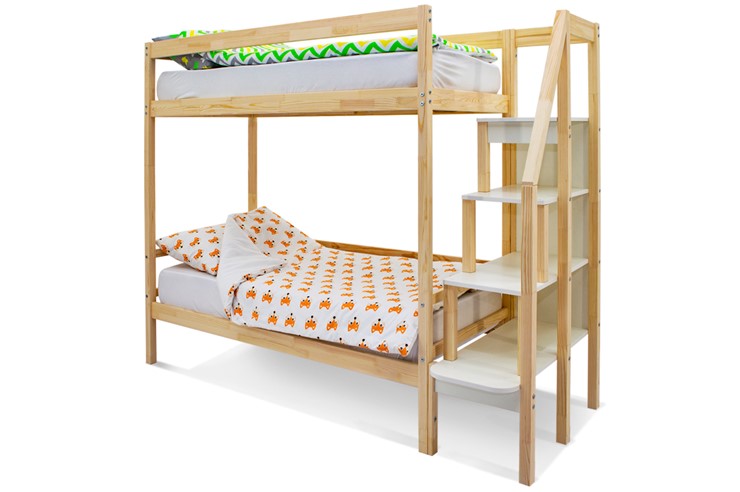 Двухъярусная детская кровать Svogen натура в Тюмени - изображение 2
