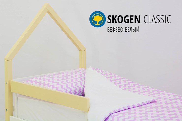 Кровать-домик мини Skogen бежево-белый в Тюмени - изображение 3