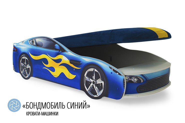 Кровать-машина детская Бондимобиль синий в Заводоуковске - изображение 1