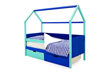 Детская кровать-домик Svogen, мятный-синий мягкая в Тюмени - предосмотр 3