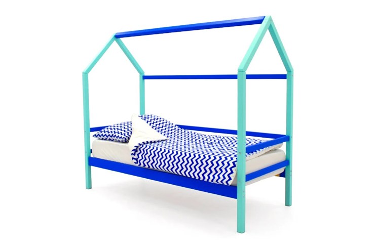 Детская кровать-домик Svogen синий-мятный в Заводоуковске - изображение 1
