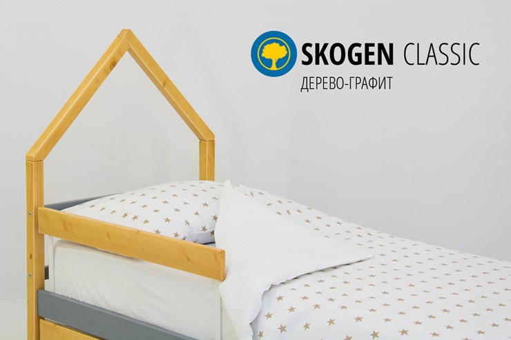 Детская кровать-домик мини Skogen дерево-графит в Тюмени - изображение 3