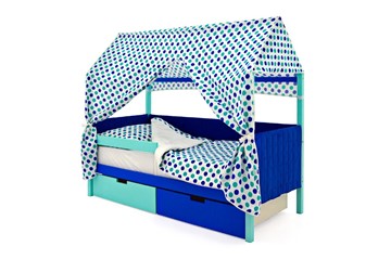 Детская кровать-домик Svogen, мятный-синий мягкая в Тюмени - предосмотр 1