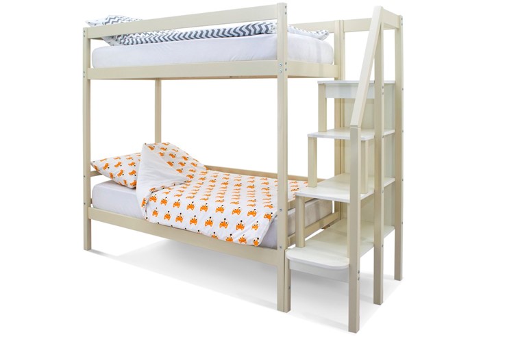 Детская двухэтажная кровать Svogen бежевый в Заводоуковске - изображение 2