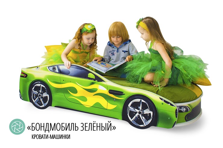 Детская кровать-машина Бондимобиль зеленый в Тюмени - изображение 2