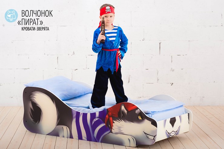 Кровать-зверенок Волчонок-Пират в Заводоуковске - изображение 1