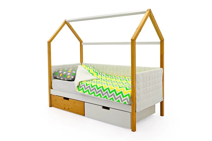 Кровать-домик в детскую «Svogen белая-дерево» мягкая в Заводоуковске - изображение 2