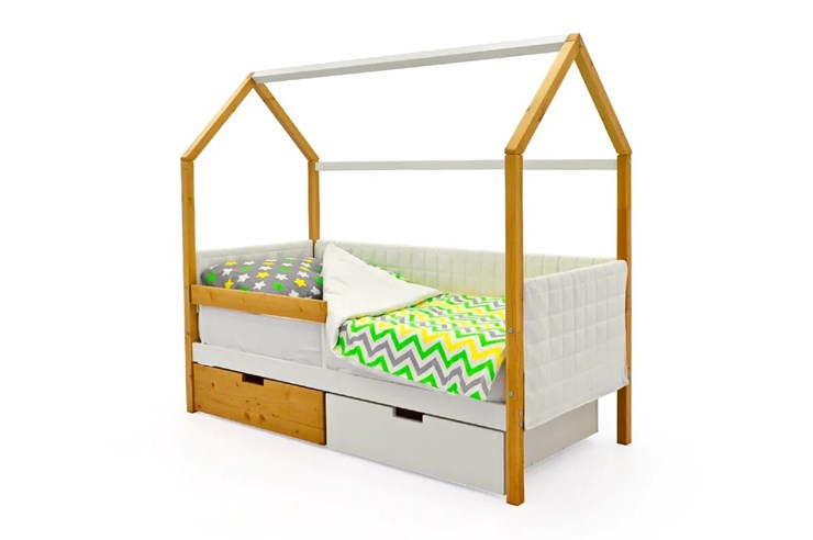 Кровать-домик в детскую «Svogen белая-дерево» мягкая в Заводоуковске - изображение 3