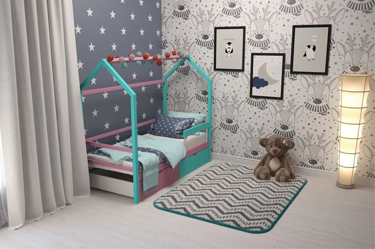 Кровать-домик в детскую Svogen лаванда-мятный в Заводоуковске - изображение 5