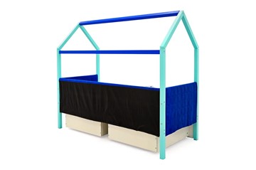 Детская кровать-домик Svogen, мятный-синий мягкая в Тюмени - предосмотр 6