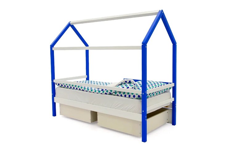 Кровать-домик Svogen сине-белый в Тюмени - изображение 4