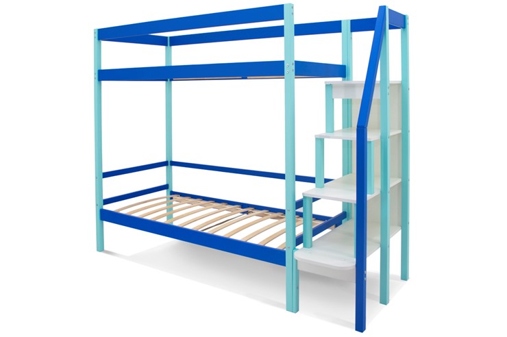 Двухэтажная кровать Svogen мятный-синий в Тюмени - изображение 1