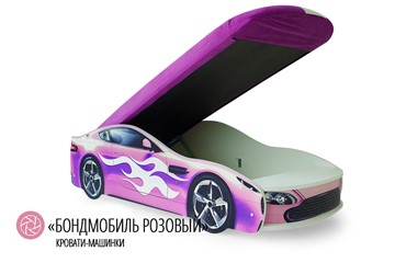 Кровать-машина в детскую Бондимобиль розовый в Тюмени - предосмотр 1