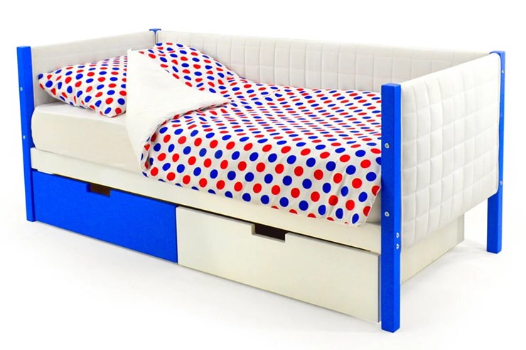 Детская кровать-тахта мягкая Skogen сине-белая в Заводоуковске - изображение 4