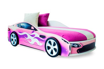 Кровать-машина в детскую Бондимобиль розовый в Заводоуковске - предосмотр