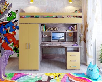 Детская кровать-шкаф Аракс, каркас Бетон, фасад Зира в Тобольске